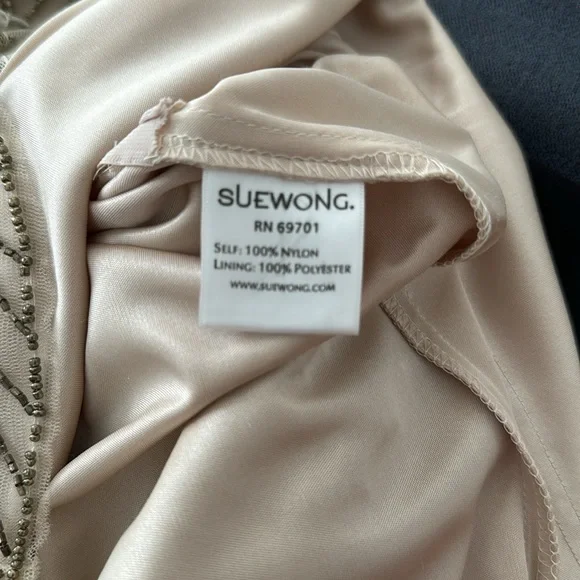 Sue Wong Beaded Champagne Sleeveless Dress - Picture 6 of 6